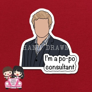 Hand Drawn The Mentalist, Patrick Jane,  Po Po Consultant vinyl waterproof sticker,  matte  finish.