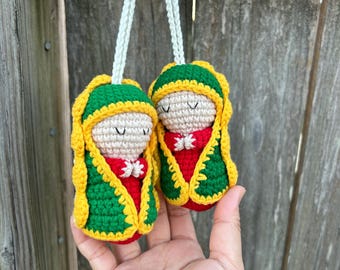 Crochet Rosary Our Lady Of Guadalupe Hanging For Car Mirror