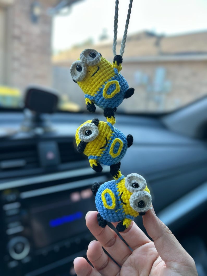 Crochet Minions Hanging, Valentines Gift, Birthday gift zdjęcie 15