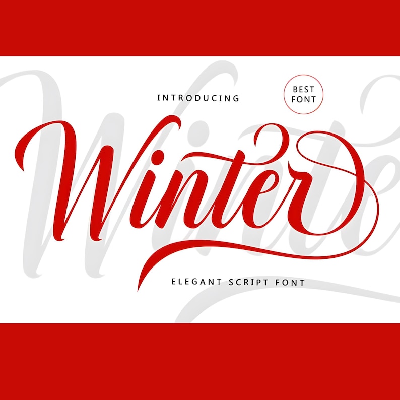 Winter Elegant Font Cursive Charming Font for Cards Labels Weddings and ...