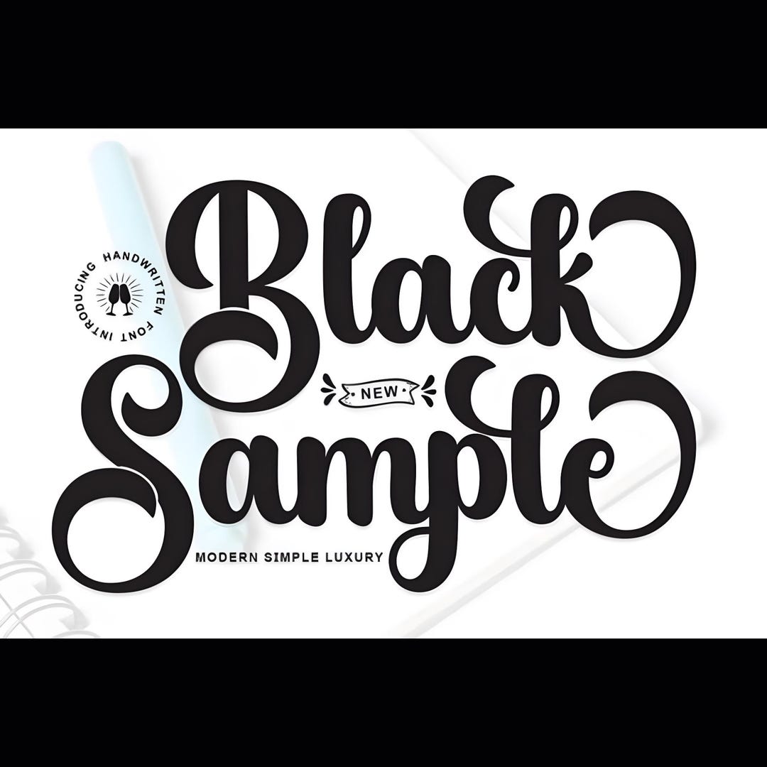 Thick Black Cursive Charming Font for Cards Labled and More - Etsy