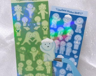 Planche de mini-autocollants Smiski <Autocollants mignons pour Polcos, journaux, agendas, notes, lettres, albums de scrapbooking, cadeaux, correspondants et papeterie kawaii>