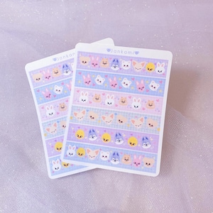 Hoja de calcomanías mini SKZOO Washi de Stray Kids <para polcos, Stray Kids, diario de Kpop, planificador y diario, álbum de recortes, manualidades, amigos por correspondencia, cinta washi>