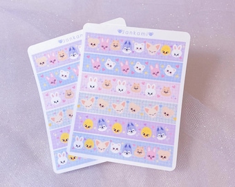 Stray Kids Mini SKZOO Washi Sticker Sheet <for polcos, Stray Kids, kpop journal, planner& journal, scrapbook, craft, pen pal, washi tape>