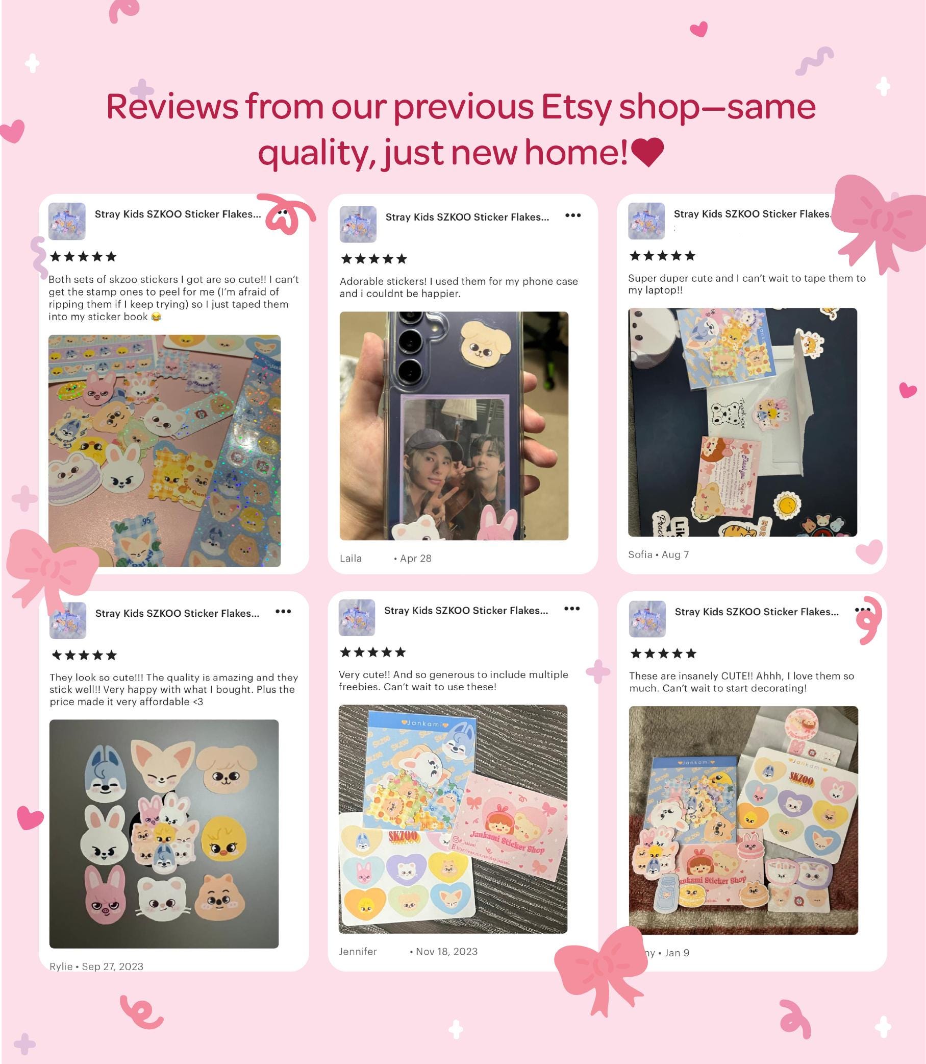 Stray Kids SZKOO Sticker Flakes (16 Flakes) & SKZOO Heart Sticker