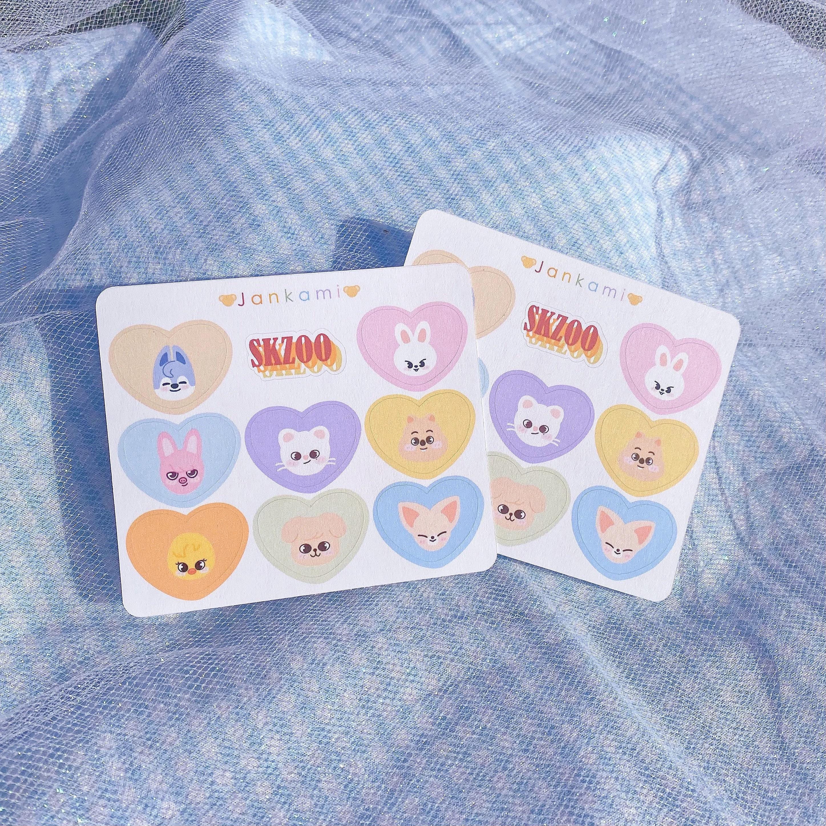Stray Kids SZKOO Sticker Flakes (16 Flakes) & SKZOO Heart Sticker