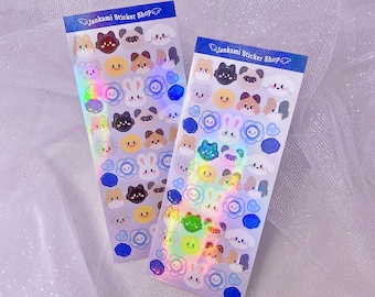 Feuille d'autocollants ZEROBASEONE ZB1 Mini animaux <pour polcos, journal et agenda kpop, autocollant de journal, lettre, scrapbooking, travaux manuels, correspondant, etc.>