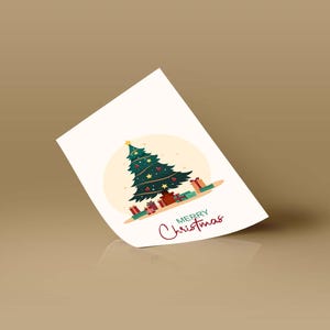 Handgemachte Weihnachtskarte | Festlicher Feiertagsgruß für Familie u Einzigartige Weihnachtskarte