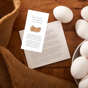 Cartes de manipulation des œufs à couver | Pack de démarrage | Notices d'instructions pour les œufs à couver | Paquet de 50 ou 100