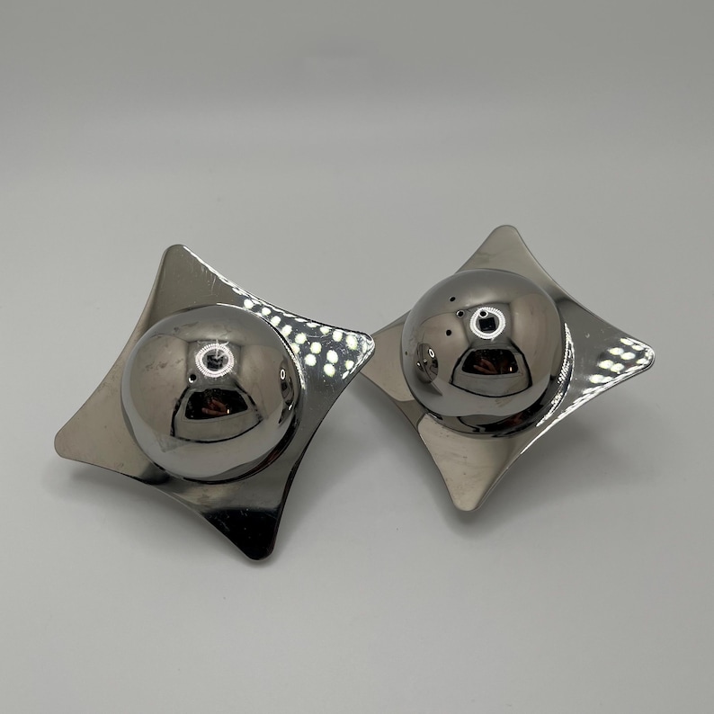 Vintage Chrome Salt and Pepper Shakers