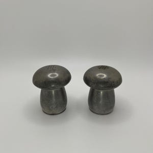 Vintage Pewter Mushroom Salt and Pepper Shakers