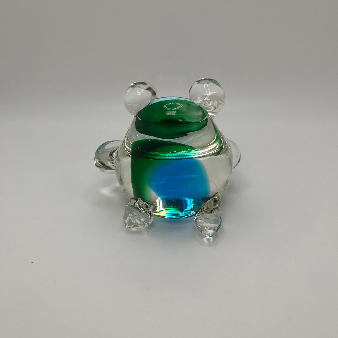 Paperweight Frog Vintage Handblown Frog Paperweight Blue and Green Figurine - Etsy