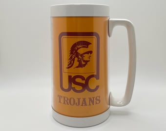 Vintage USC Trojans Tall Thermo-Serv Mug Cup Made in USA 6.25”