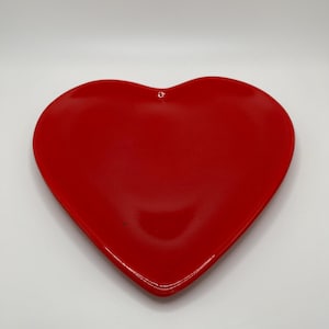 Vintage Ceramic Red Heart Plate Dish Made in Italy
