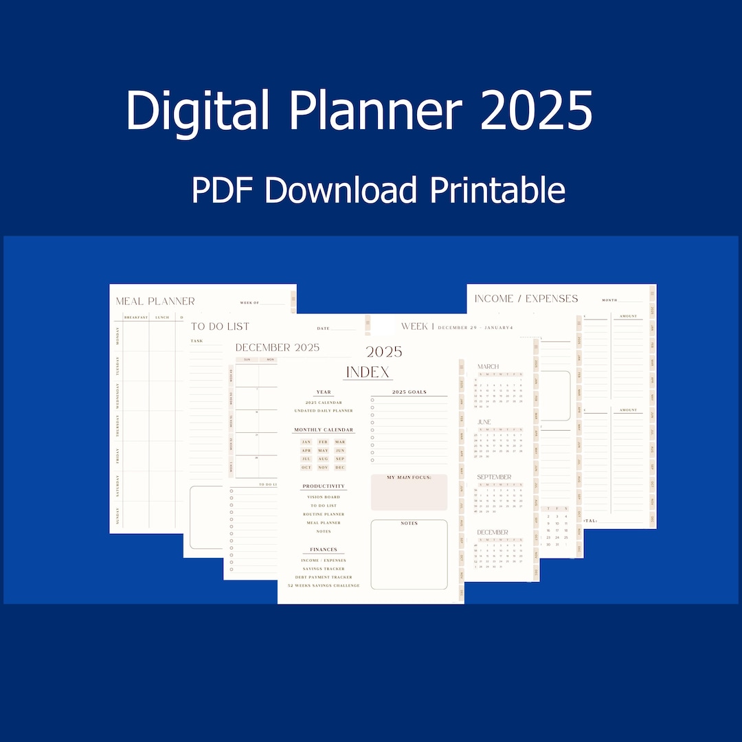 2025 PLANNER TEMPLATE FREE DOWNLOAD PDF visual data 2