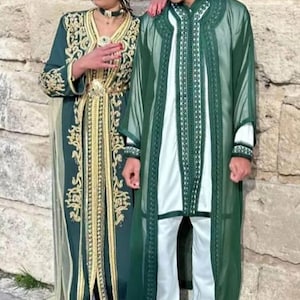 Moroccan Caftan for Men – Three Pieces Groom Outfit – Traditional Wedding Kaftan – Handmade Moroccan Thobe – Caftan Homme Mariage - Eid gift