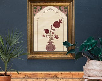 Descarga digital de Anarkali / Arte vintage del sur de Asia inspirado en Mughal / Impresión digital de arte pakistaní / Poesía urdu / Decoración del hogar