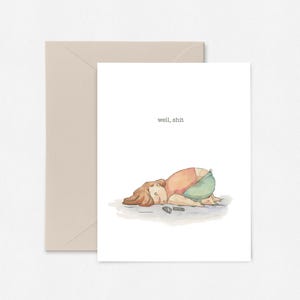 Carte Eh bien merde, carte Pensée à vous, moments difficiles, carte de sympathie