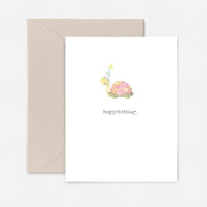 Cute Watercolor Tortoise Birthday Card, Birthday Card for Anyone, Turtle Birthday Card