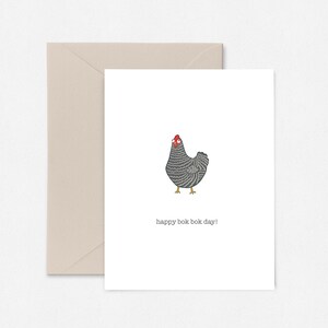Carte de fête Happy Bok Bok, carte de voeux drôle de poulet, carte de voeux de poule heureuse, carte de poulet de roche barrée, carte d'amateurs de poulet