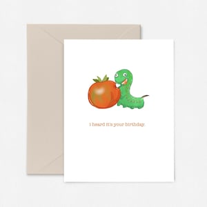 Carte d'anniversaire sphinx et tomate, carte d'anniversaire drôle, carte pour jardinier, carte insecte
