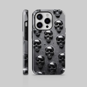 Gothic Case Skeleton Skull TOUGH Cover for iPhone 17 Pro, 15 Pro, 14, 13 ,12, Google Pixel 10 8, 7, 6, Samsung S25 Plus, S24, S23, A54, A22