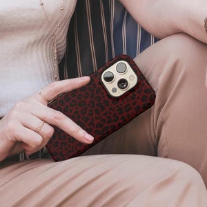 Coque bordeaux foncée, esthétique léopard, résistante pour iPhone 16Pro,16e,15,14,13,12,Pixel 9Pro XL,8A,7A,Samsung S22,S25 Plus,S24 FE,S23,A55