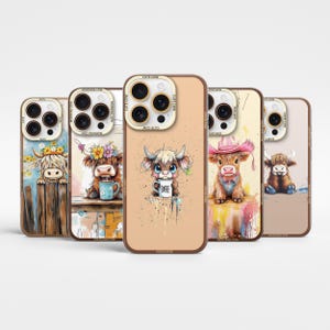 Custom Highland Cow Phone Case: Personalized TPU Cover