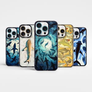 Coque de portable Shark Great White Ocean Cover pour iPhone 16 Pro Max, 15 Plus, 14, 13 mini, 12, Samsung Galaxy S25 Plus, S24 fe, S23, A56, A55, A36, A15