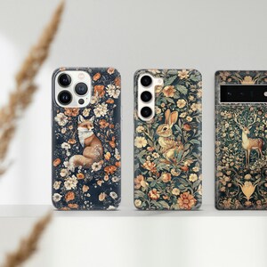 Étui pour téléphone vintage William Morris, Art nouveau, pour Pixel 9,8A,7A,iPhone 7,16e,16 Pro,15,14,13,Samsung S22,S23,S24 fe,S25 Plus,A55,A56