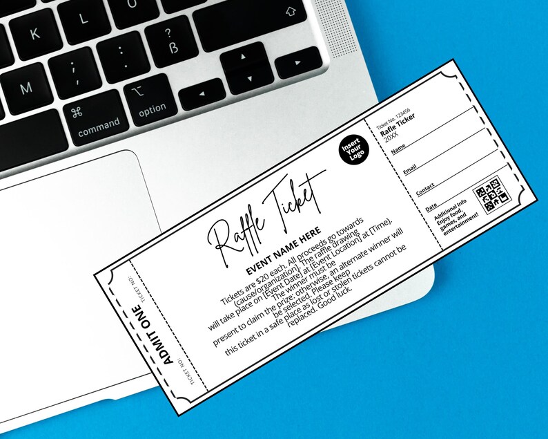 Raffle Code Editable Raffle Event Ticket Template, Customizable Raffle Ticket ...