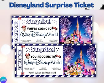 Disneyland Surprise Ticket: Editable Vacation Reveal (Digital Download)
