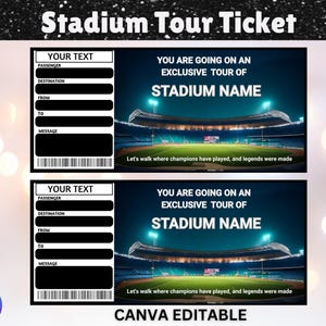 Stadion Tour Ticket, druckbare Tour einladen, Sport Event Pass, anpassbares Stadion Erlebnis Ticket, Sport digital, Geburtstagsüberraschung