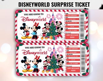 Disneyworld Surprise Ticket | Editable Canva Disney World Ticket | Printable Trip Reveal Gift | Instant Download