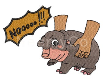 Moo Deng Embroidery Design, Moo Deng 2024 Embroidery File, Embroidery