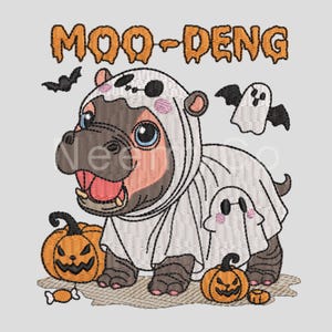 Moo Deng Embroidery Design, Moo Deng 2024 Embroidery File, Embroidery