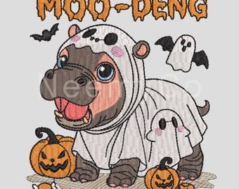 Moo Deng Embroidery Design, Moo Deng 2024 Embroidery File, Embroidery