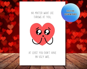 Funny Anniversary Card For Husband, Inappropriate Love Card (Digital Download)