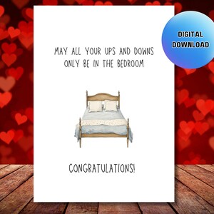 Naughty Printable Wedding Card, Cheesy Engagement Card Digital, Funny Wedding Card Download, Dirty Love Card Print Out, Funny Newlyweds Card