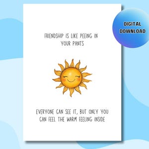 Carte d'anniversaire imprimable, carte d'anniversaire d'un ami, impression de carte d'anniversaire, carte de téléchargement numérique, carte drôle pour un ami, carte numérique Bestie
