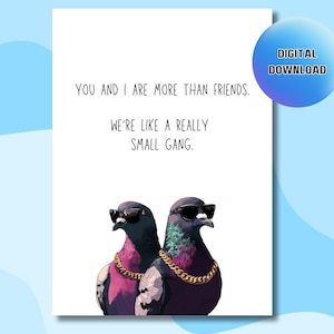 Carte d'anniversaire imprimable, carte d'anniversaire d'un ami, impression de carte d'anniversaire, carte de téléchargement numérique, carte drôle pour un ami, carte numérique Bestie