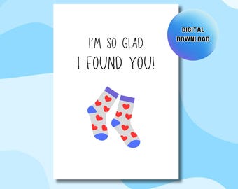 Tarjeta de amistad con calcetines, regalo de cumpleaños para tu mejor amiga (descarga digital)