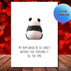 Carte d'amour de panda mignon imprimable, carte d'anniversaire numérique, téléchargement de carte de Saint-Valentin, impression de carte d'amour de fromage, carte numérique pour petit ami
