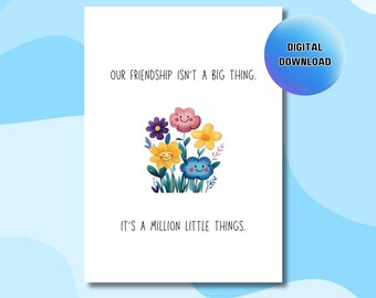 Cute Card For Friend, Cute Printable Birthday Card, Friend Birthday Card, Birthday Card Print Out, Digital Download Card, Thank You Card