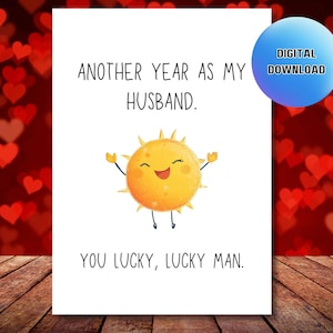 Lustige druckbare Jubiläumskarte, Ehe Karte Ausdrucken, Liebeskarte Digital Printable, alles Gute zum Jubiläumskarte, Liebeskarte Download für ihn