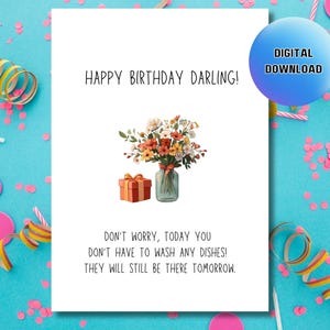 Sarcastic Birthday Greeting Digital, Cheesy Printable Birthday Card, Digital Printable Card, Inappropriate Card, Birthday Pun Card Digital