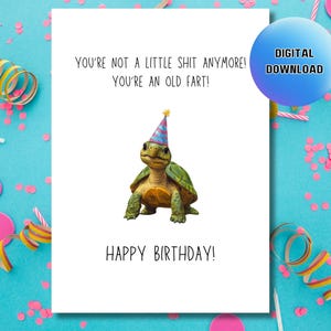 Sarcastic Birthday Greeting Digital, Cheesy Printable Birthday Card, Digital Printable Card, Inappropriate Card, Birthday Pun Card Digital
