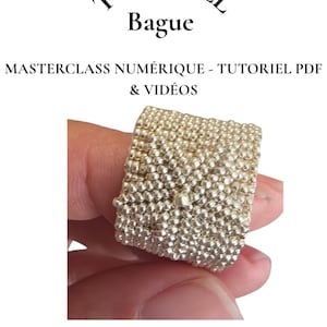 Tutoriel Bague Miyuki PDF | Schéma Tissage Peyote 3D Relief | Masterclass Bijou Perles Rocaille 15/0 Pas à Pas Livret Technique Français