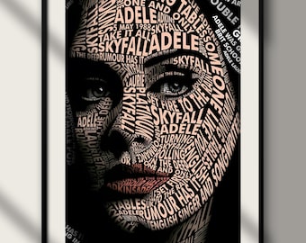 Digitale Wandkunst im Stil von Adele - Inspirierender Musikzitat Druck l Von Adele inspirierte Wandkunst - Digitaler Porträtdruck - Musik-Icon-Dekor