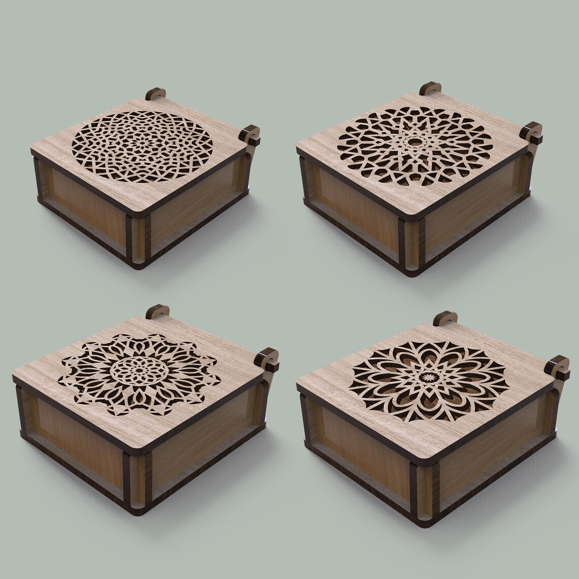 Decorative Laser Cut Gift Box SVG Files, Jewelry Box With Lid - Etsy
